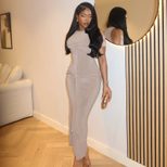 Elegant Womens Sleeveless Dress Solid Color Round Neck Tie Detail Slim Fit Winter Fashion Wholes
