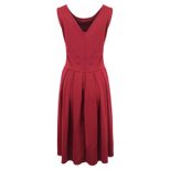 Sleeveless Pleated Dress for Women Slim Fit Solid Color Casual Summer Wear