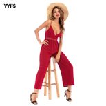 Womens Sexy Lace Backless Jumpsuit Slim Fit Spaghetti Straps Elegant Design Perfect for Parties