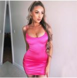 Satin Mini Dress Candy Color Spaghetti Straps Summer Style Wholesale Womens Fashion custom packa