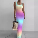 White Bodycon Maxi Dress for Women Summer Casual Style Sleeveless Lightweight Fabric Available in Multiple Sizes