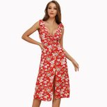 Womens Midi Dress V Neck Sleeveless Casual Style Perfect for Vacations and Events Wholesale Avai