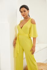 Off Shoulder Jumpsuit for Women Loose Fit Casual Style Lightweight Fabric for Spring and Summer