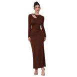 Vintage Inspired Hollow Out Long Sleeve Dress Slim Fit Elegant Design Autumn Winter Style Wholes