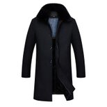 Mens Wool Overcoat Mid Length Large Size Winter Outerwear for Seniors custom packaging