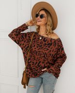 Leopard Print Sweater Original Design Elegant Style Long Sleeve Autumn Winter Wholesale Availabl