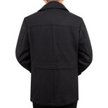 Mens Wool Blend Overcoat Mid Length Removable Double Layer Fur Collar Stylish Outerwear for Fall