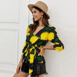 Elegant V Neck Floral Print Blouse for Women Lightweight Comfortable Fabric Spring and Summer Casual Wear
