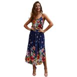 Summer Floral Print Maxi Dress Sleeveless Original Design Lightweight Fabric Perfect for Casual