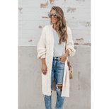 Womens Mid Length Cardigan Sweater Winter Collection Loose Fit Long Sleeve Knit Fabric Casual We