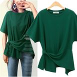 Womens Plus Size Short Sleeve T Shirt Casual Loose Fit Round Neck Fashionable Design Summer Wear