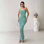 Floral Print Backless Dress Sweet and Fresh Design Summer Vacation Style Wholesale Available fas