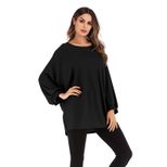 Plus Size Batwing Sleeve T Shirt for Women Loose Fit Solid Color Round Neck Casual Wear Wholesal