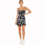 Lace Trim Cami Dress Sexy Hollow Out Design Ruffled Hem Short Length Perfect for Summer Parties