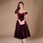 Burgundy Velvet Off Shoulder Maxi Dress Elegant A Line Silhouette Formal Evening Gown Perfect fo