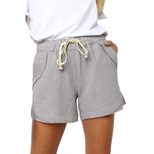 High Waist Drawstring Womens Shorts Loose Fit Casual Style Summer Sportswear