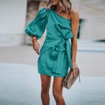 Womens Long Dress Stylish One Shoulder Design Comfortable Stretch Fabric Casual Summer Wear