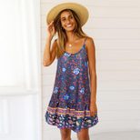 Womens Casual A Line Dress Sleeveless Round Neck Flowy Design Spring Summer Wear