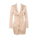 High Waist Irregular Hem Dress Sexy V Neck Long Sleeve Elegant Evening Wear