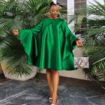 Loose Fit Round Neck Bell Sleeve Mini Dress for Women Christmas Party Wear Wholesale factory direct custom packaging