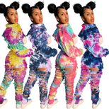 Casual Distressed Tie Dye Denim Pants Button Detail Straight Leg Breathable Fabric Ideal for Everyday Wear