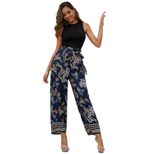 High Waisted Wide Leg Pants Floral Print Casual Style Comfortable Fit Perfect for Vacation or Le