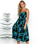 Bohemian Print Midi Dress for Women Backless Design Summer Casual Wear ready to ship