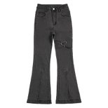 High Waisted Flared Jeans for Women Slim Fit Stretch Fabric Unique Heart Design Spring Fashion Wholesale Availab
