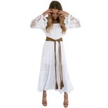 Embroidered Lace Sheer Dress Off Shoulder Bell Sleeves Elegant Style Perfect for Parties and Spe