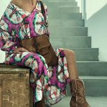 Floral Print Maxi Dress for Women Long Sleeve Loose Fit Spring Summer Casual Wear