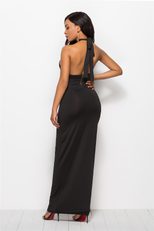 Sleeveless Backless Bodycon Dress for Women Solid Color Stretch Fabric Elegant Evening Wear
