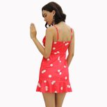 Cherry Print Spaghetti Strap Dress Sexy Casual Lightweight Fabric Perfect for Summer Outings Who