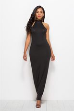 Sleeveless Backless Bodycon Dress for Women Solid Color Stretch Fabric Elegant Evening Wear