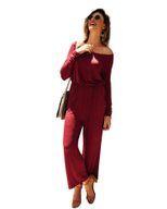 Casual Womens Jumpsuit Solid Color Asymmetrical Shoulder Comfortable Fit Early Autumn Style Whol
