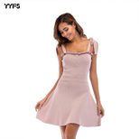 Knitted Strap Dress Adjustable Tie Sleeveless Comfortable Fabric Casual Summer Wear Wholesale Av