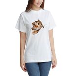 3D Printed T Shirt for Women Casual Short Sleeve Round Neck Polyester Summer Fashion