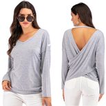 Womens Long Sleeve T Shirt Loose Fit Mid Length Comfortable Fabric Spring Casual Wear Wholesale