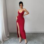Slim Fit Sexy Split Maxi Dress Summer Collection Sleeveless Comfortable Fabric Perfect for Parti