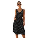 Fashion Womens Dress Polka Dot V Neck Sleeveless Casual Summer Wear Wholesale Available customiz