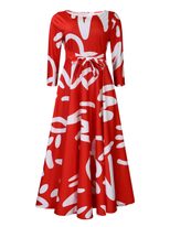 Plus Size African Print Maxi Dress Stylish Floral Design Tie Neck Flowy Silhouette Spring Summer