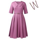 Elegant Solid Color African Dress Womens Fashion Five Quarter Sleeve Suitable for Casual or Form