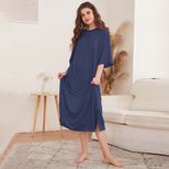 Casual Loose Fit Midi Dress Comfortable Fabric Simple Design Spring Summer Style Wholesale Avail