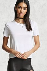 Womens Summer T Shirt Casual Short Sleeve Loose Fit Solid Color Round Neck Side Split Perfect fo