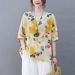 Cotton Linen Womens Casual Short Sleeve T Shirt Loose Fit Summer Style Flattering for Plus Sizes