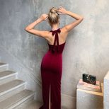 Elegant Burgundy Bodycon Maxi Dress Summer Fashion Chic Style Perfect for Parties Wholesale Avai
