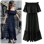 Plus Size Off Shoulder Maxi Dress Ruffle Hem Versatile Two Way Wear Elegant Style Wholesale Avai