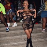 Off Shoulder Long Sleeve Bodycon Dress Sexy Mesh Fabric Slim Fit Fashionable Design Nightclub We