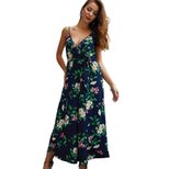 V Neck Floral Print Jumpsuit Summer Style Sleeveless Split Design Perfect for Casual Outings OEM