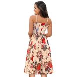 Bohemian Floral Maxi Dress for Women V Neck Sleeveless High Waist Long Skirt Summer Casual Wear