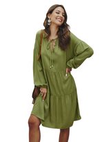 Womens Loose Fit Long Sleeve Dress Original Design Tie Detail Spring Fashion Ready to Ship Whole